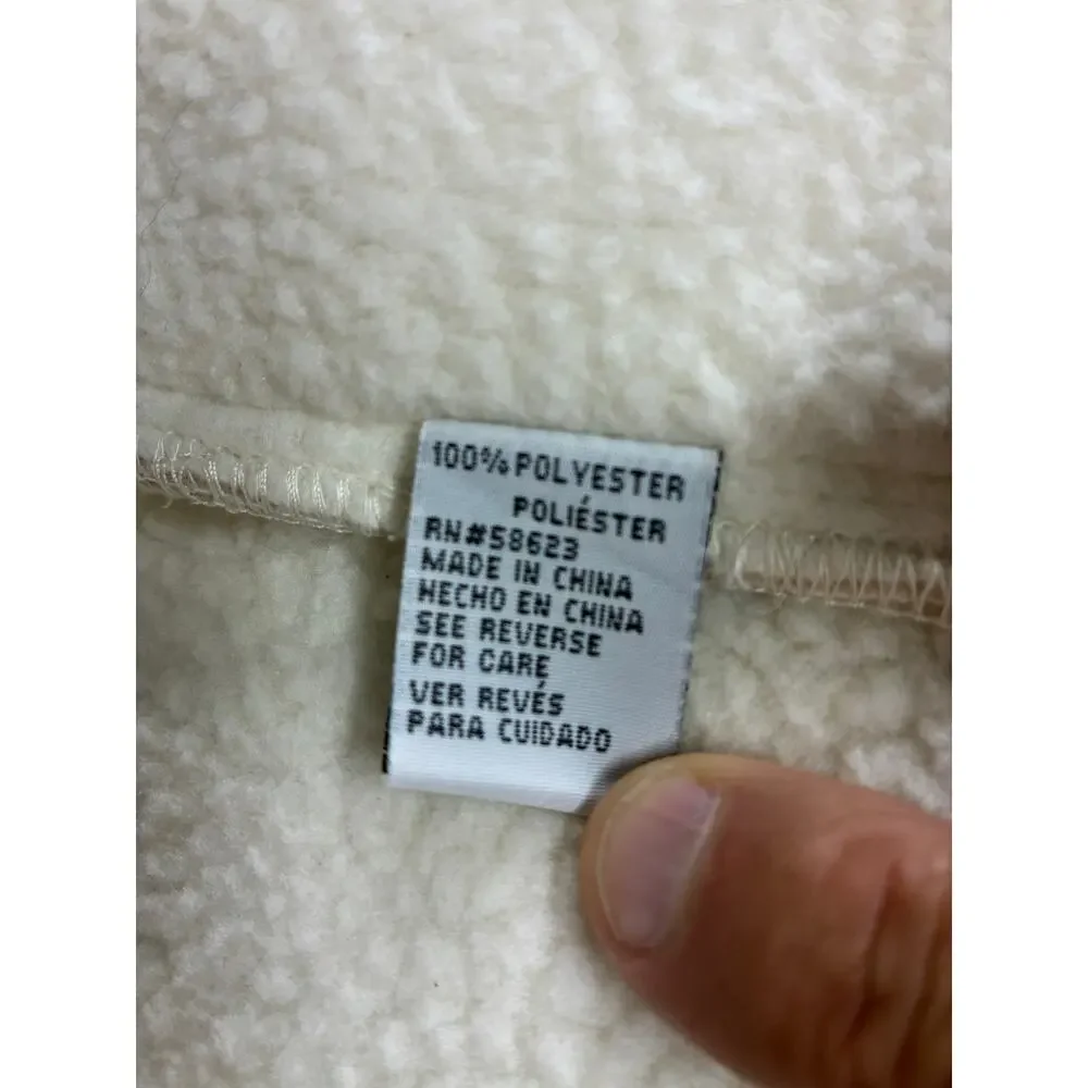 Effeci Collection Sherpa Fleece Jacket Beige Button Front Cozy Winter Coat